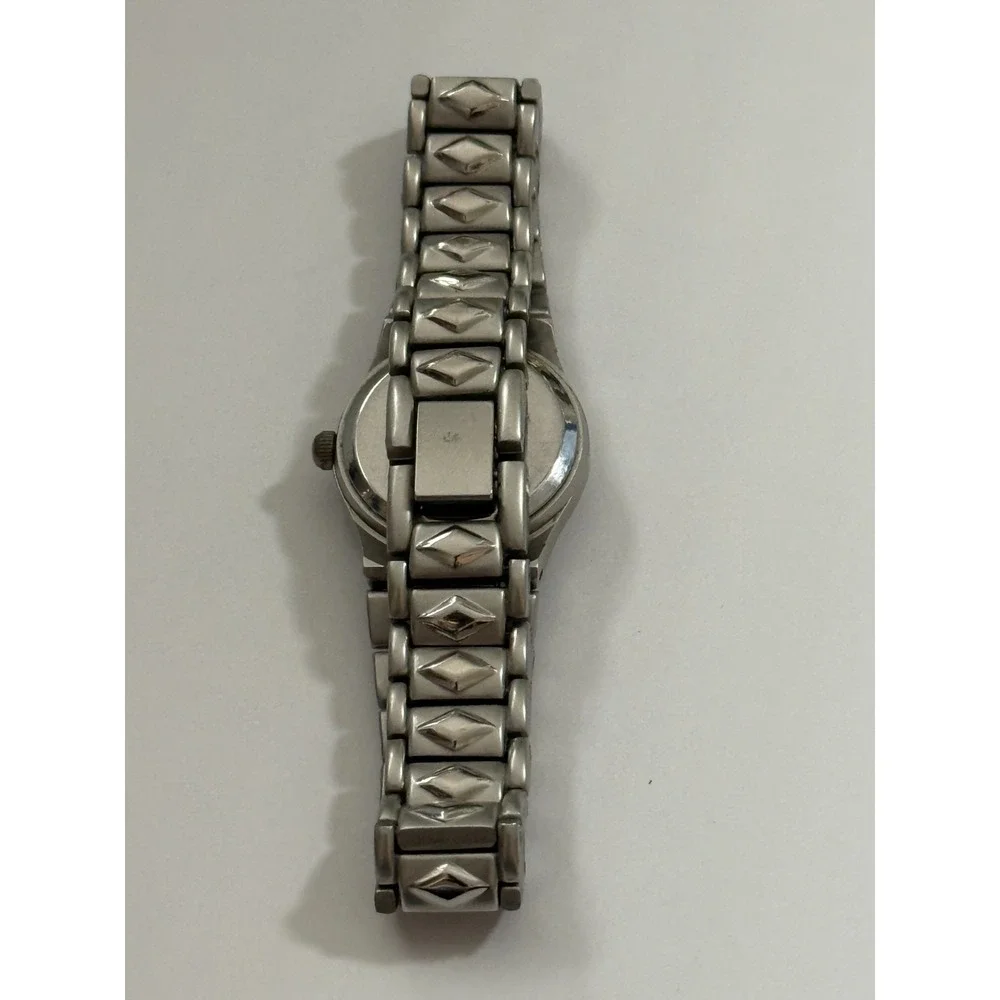 Women's CALVIN KLEIN Silver Tone Stainless Bracelet Watch Rhinestone NEW BATTERY
